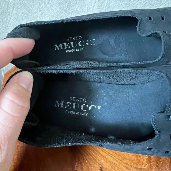 Sesto Meucci Evonne Black Nubuck Shoe Leather Open Toe Slip On Size 12 - Picture 4 of 12